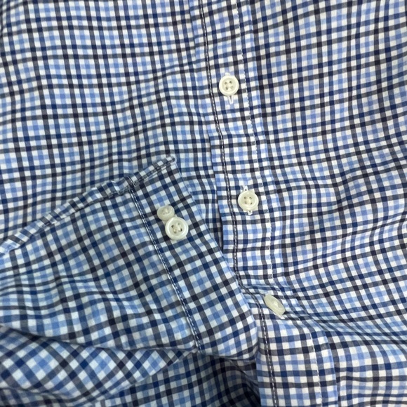 Ralph Lauren Boys' Windowpane Blue/White Check Button-Down Shirt Big Kid S (8) - Picture 7 of 9